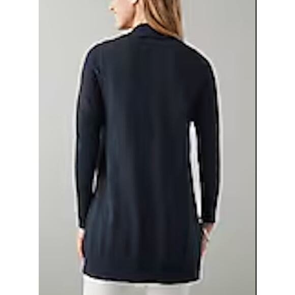 J JILL Notch Lapel Patch Pockets Textured Sweater Jacket 2X Coastal Transitional - Picture 2 of 7